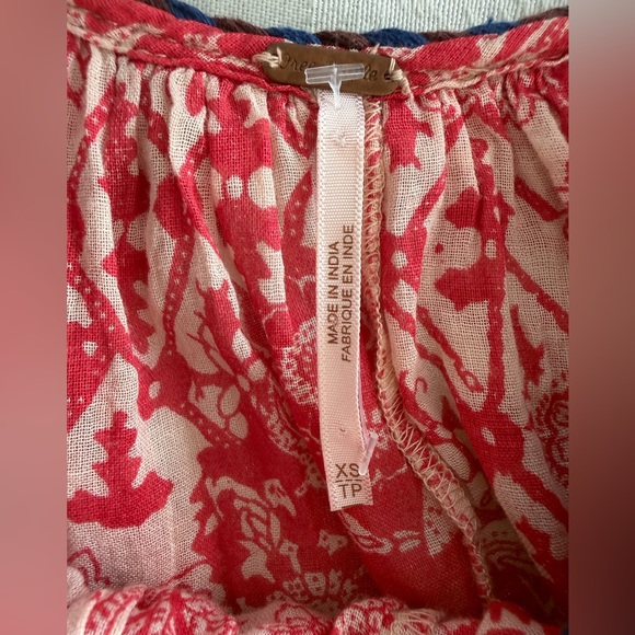 Free People Womens Bandana Dress Tie Braided Shoulders Maxi Red Floral Size S - Picture 6 of 7